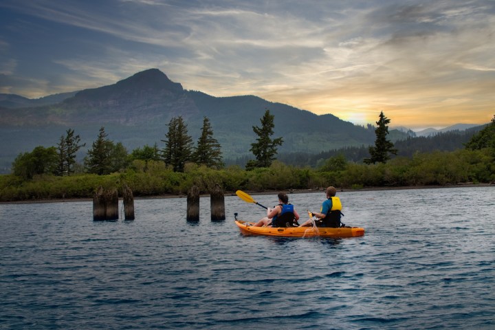 couple of people on a kayak