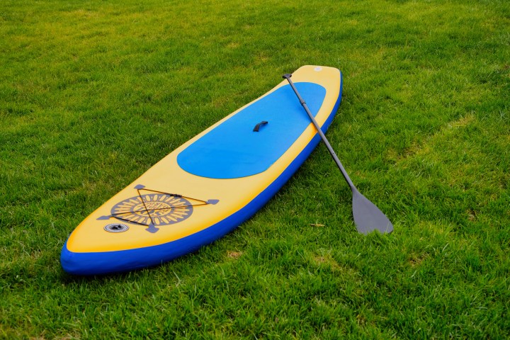 paddle board on grass