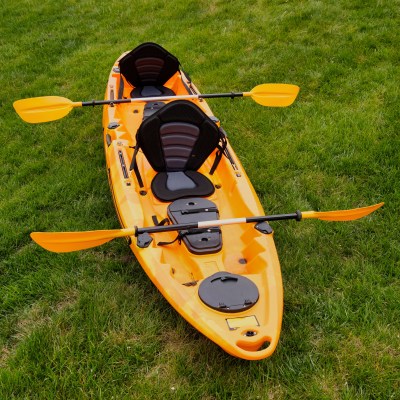 A double kayak used for rentals and tours