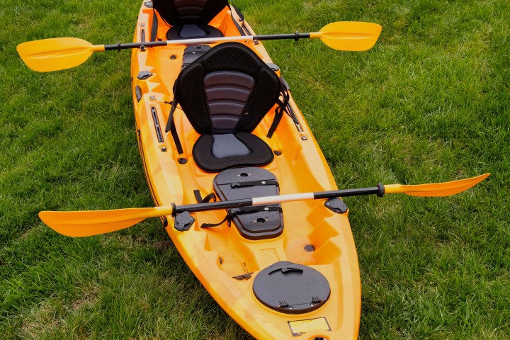 A double kayak used for rentals and tours